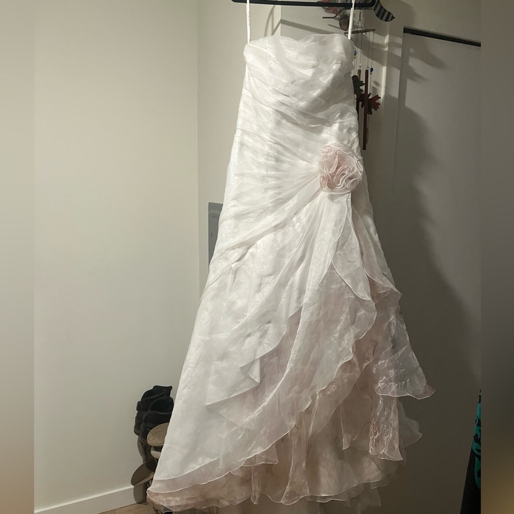David’s Bridal wedding dress. Style T3268, color Soft white print